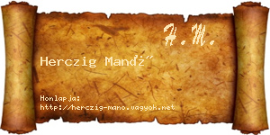 Herczig Manó névjegykártya